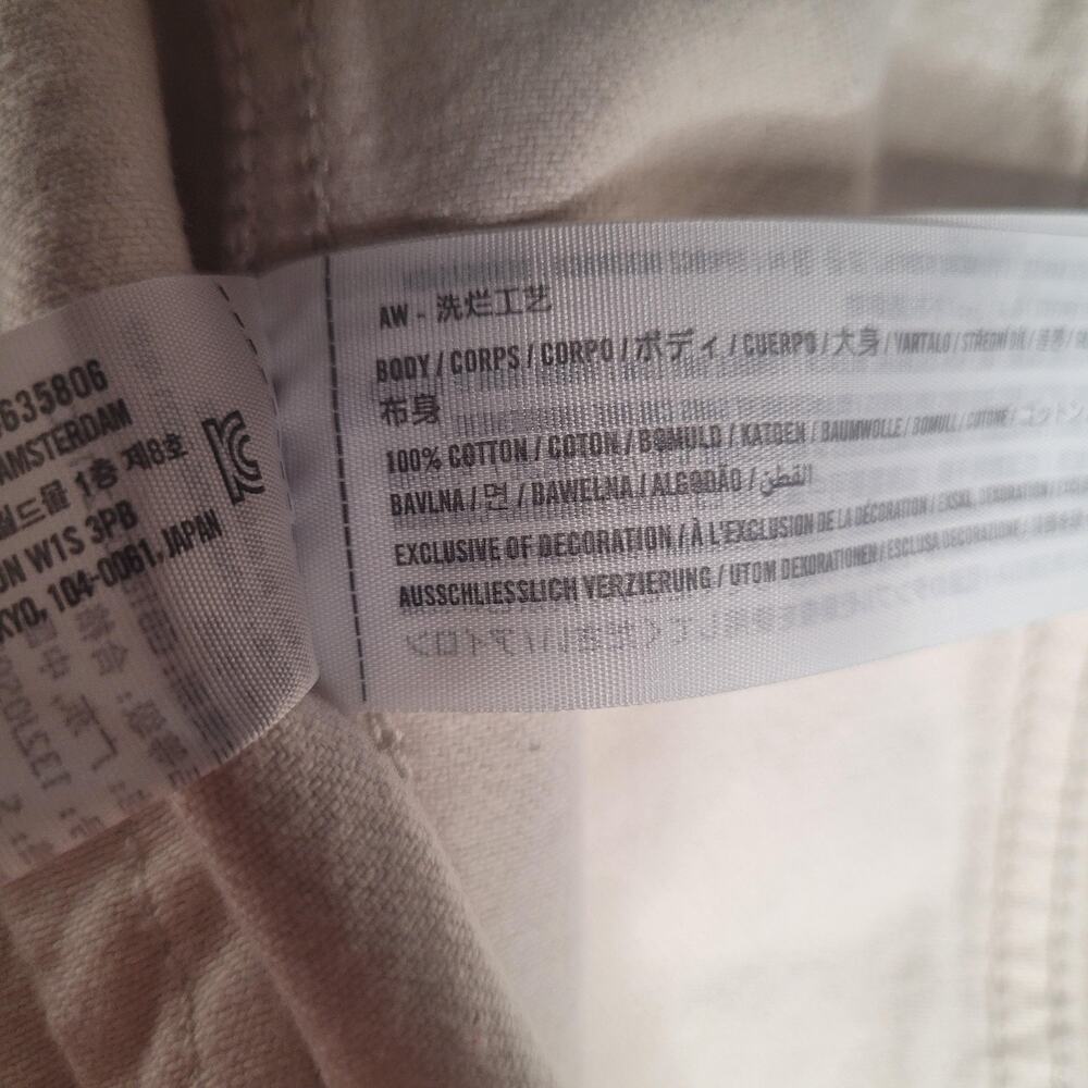 Abercrombie & Fitch White/ Cream Denim Oversized Relaxed Stretch Jean Jacket - Picture 5 of 8